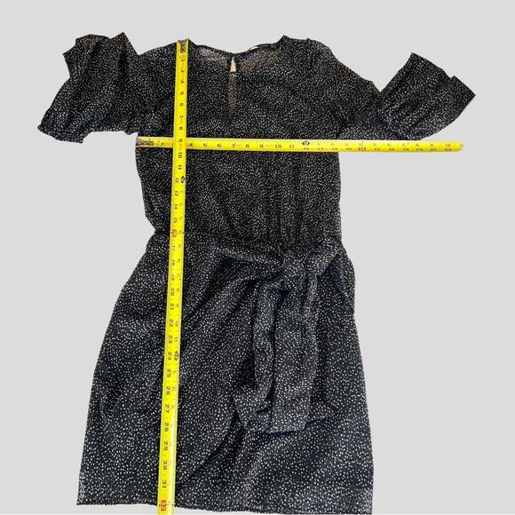 Zara Trafaluc Sheer Faux Wrap Dress XS Speckled Black Sexy LBD Party Club Gothic - Picture 12 of 16